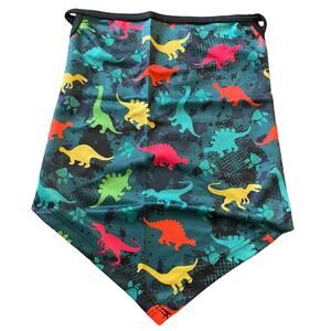 Dinosaur Child Green Multicolor Around Ear Balaclava Mask